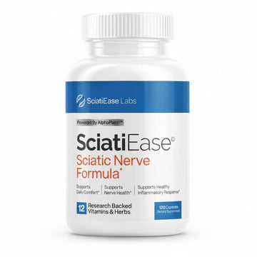 SciatiEase Sciatic Nerve Health Support Supplement - Nerve Support Formula with AlphaPalm, Pea, Vitamin B Complex, Alpha Lipoic Acid 300mg - 120 Capsules