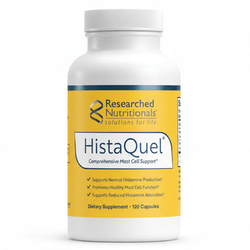 Researched Nutritionals HistaQuel - Dual-Action Histamine & Mast Cell Support Formula - Clinically Researched Flavonoid & Herbal Formula with Stinging Nettle & Black Cumin Seed Oil, 120 Capsules