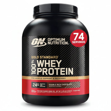 Optimum Nutrition Gold Standard 100% Whey Protein Powder, Double Rich Chocolate, 5 Pound (Packaging May Vary)